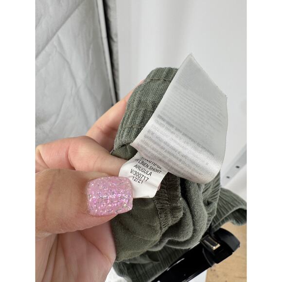 Old Navy Women's High Rise Arugula Green Linen Blend Casual Shorts Size Large - Picture 5 of 5